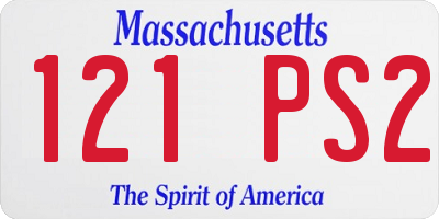 MA license plate 121PS2