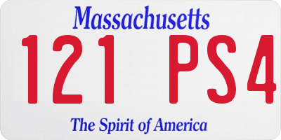 MA license plate 121PS4