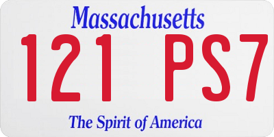 MA license plate 121PS7