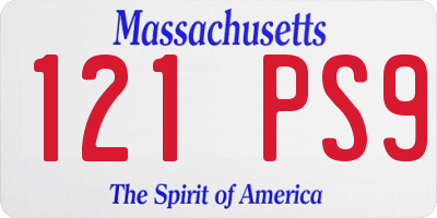 MA license plate 121PS9