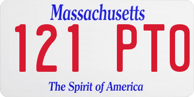 MA license plate 121PT0
