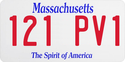 MA license plate 121PV1
