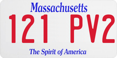 MA license plate 121PV2
