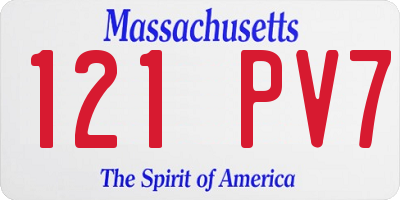 MA license plate 121PV7