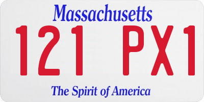 MA license plate 121PX1