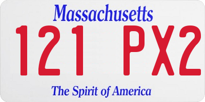 MA license plate 121PX2
