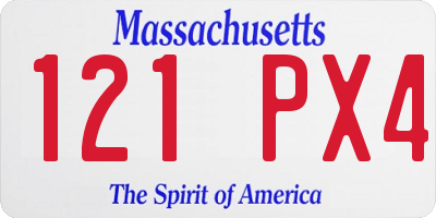 MA license plate 121PX4