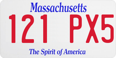 MA license plate 121PX5