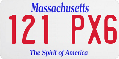 MA license plate 121PX6