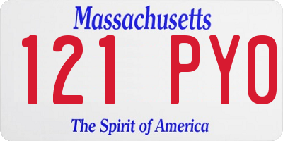 MA license plate 121PY0