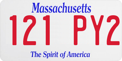 MA license plate 121PY2