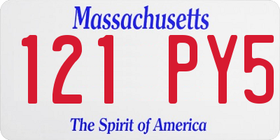 MA license plate 121PY5