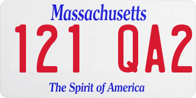 MA license plate 121QA2