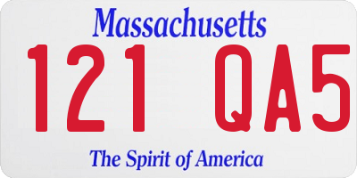 MA license plate 121QA5