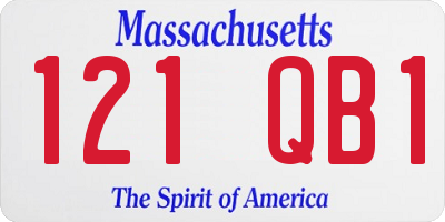 MA license plate 121QB1