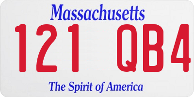 MA license plate 121QB4