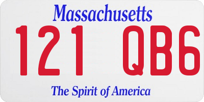 MA license plate 121QB6