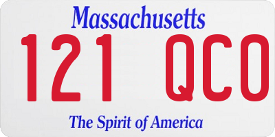MA license plate 121QC0