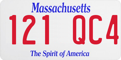 MA license plate 121QC4
