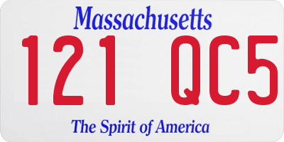 MA license plate 121QC5