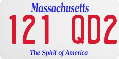 MA license plate 121QD2