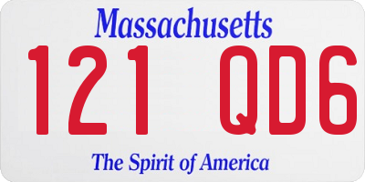 MA license plate 121QD6