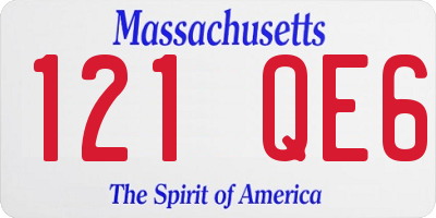 MA license plate 121QE6