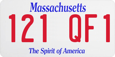 MA license plate 121QF1