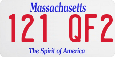 MA license plate 121QF2