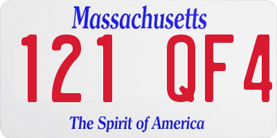 MA license plate 121QF4