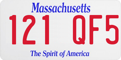 MA license plate 121QF5