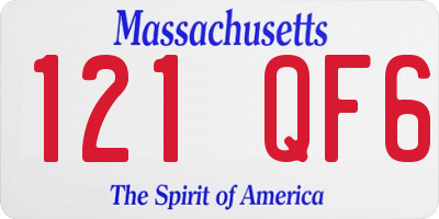 MA license plate 121QF6