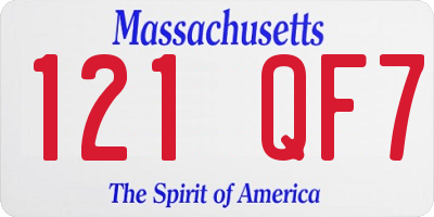 MA license plate 121QF7