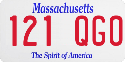 MA license plate 121QG0