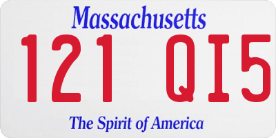 MA license plate 121QI5