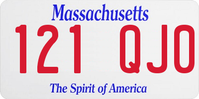 MA license plate 121QJ0