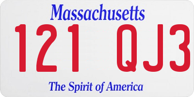 MA license plate 121QJ3