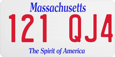 MA license plate 121QJ4
