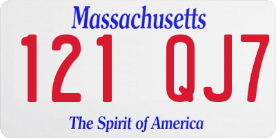 MA license plate 121QJ7