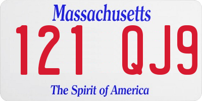 MA license plate 121QJ9