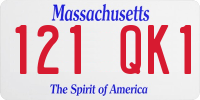 MA license plate 121QK1