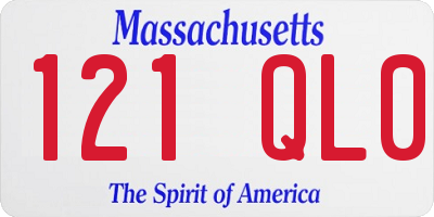 MA license plate 121QL0
