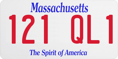 MA license plate 121QL1