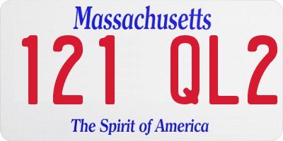 MA license plate 121QL2
