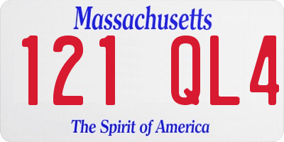 MA license plate 121QL4