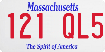 MA license plate 121QL5