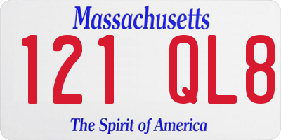 MA license plate 121QL8