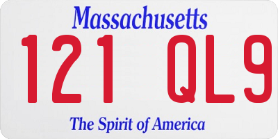 MA license plate 121QL9