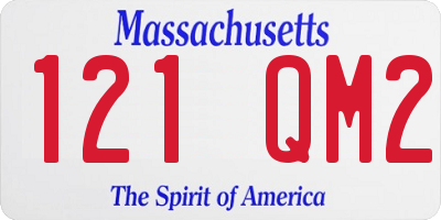 MA license plate 121QM2