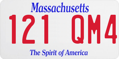 MA license plate 121QM4